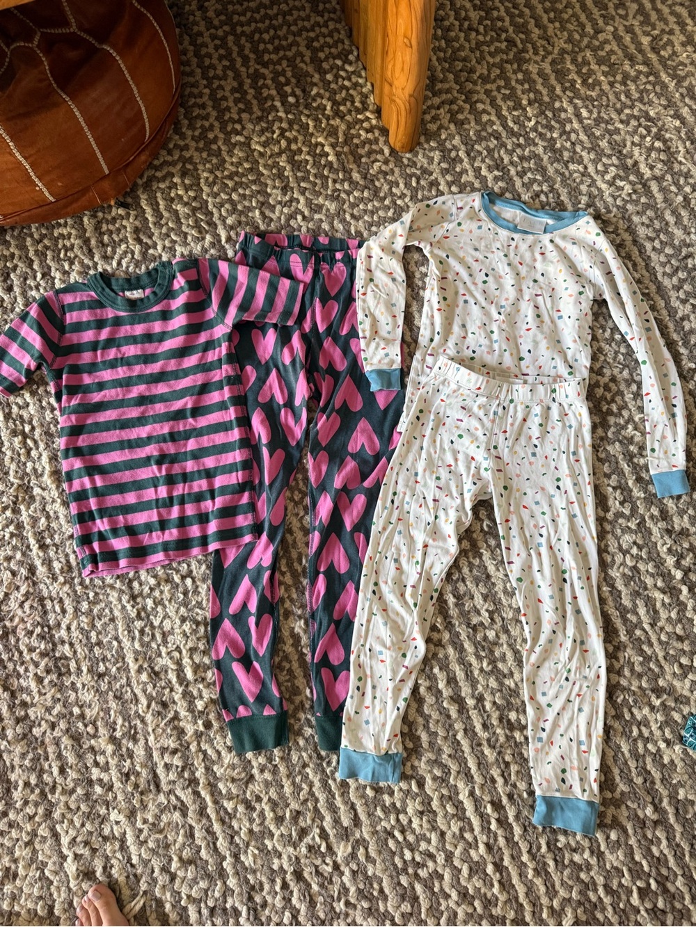 Hanna Andersson and Lake Kids Pajama Sets - Pink Hearts & Cream Confetti